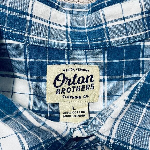 Orton blue plaid short sleeve button down - Picture 4 of 6